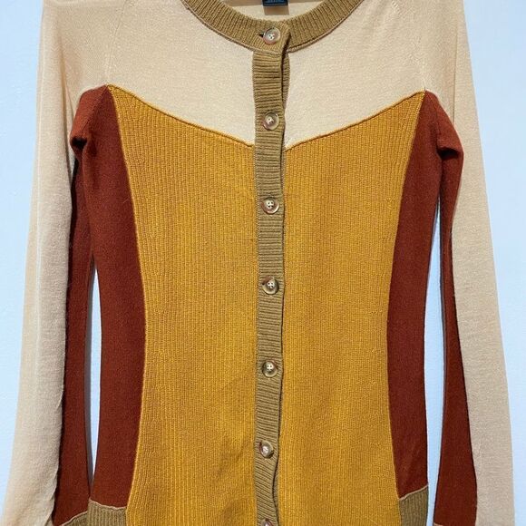 100% Cashmere Colorblocked Marc By Marc Jacobs Cardigan Sweater - Picture 6 of 8